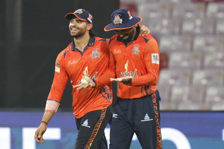 Chinmay Sutar of MSC Maratha Royals celebrates the wicket of Sairaaj Patil of Eagle Thane Strikers during match 11 of the T20 Mumbai 2025 between Eagle Thane Strikers and MSC Maratha Royals, held at Dr DY Patil Sports Academy, Navi Mumbai on 6 June 2025.

Photo by Deepak Malik / CREIMAS for T20 Mumbai

RESTRICTED TO EDITORIAL USE