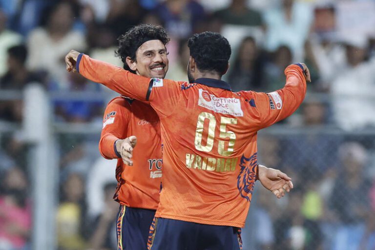 during the Final match of the T20 Mumbai 2025 between MSC Maratha Royals and Sobo Mumbai Falcons, held at Wankhede Stadium, Mumbai on 12 June 2025.Photo by Pankaj Nangia/ CREIMAS for T20 MumbaiRESTRICTED TO EDITORIAL USE